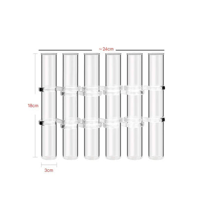 Conjunto Vaso de Tubo Ajustável de Vidro Transparente | GlassGlow