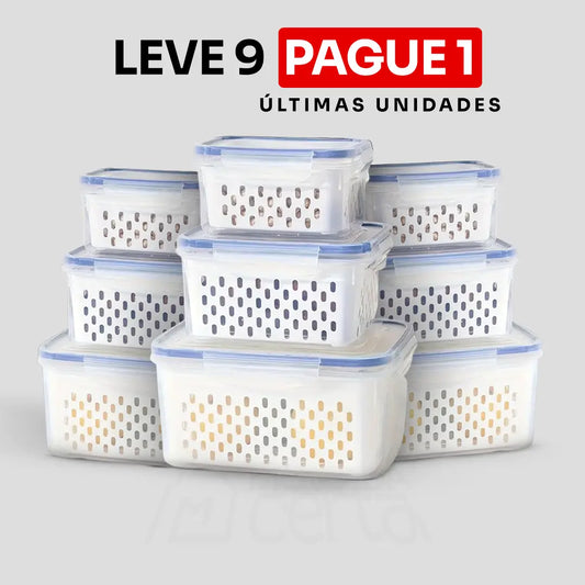 [LEVE 9 PAGUE 1] Kit Marmitas de Vidro Herméticas – Conserva 10x Mais | ÚLTIMAS UNIDADES