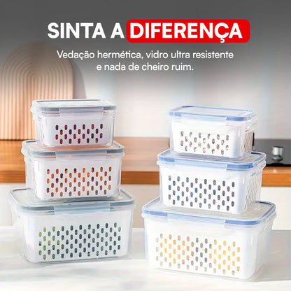 [LEVE 9 PAGUE 1] Kit Marmitas de Vidro Herméticas – Conserva 10x Mais | ÚLTIMAS UNIDADES